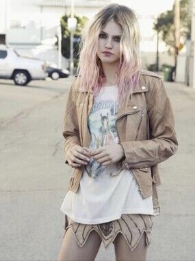 Spell Boho Leather Grunge Tan Moto Jacket